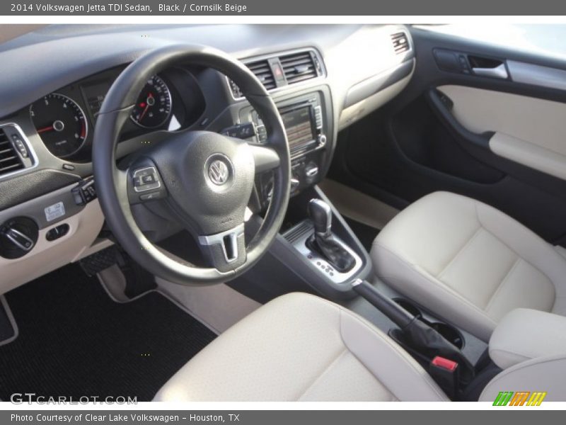 Black / Cornsilk Beige 2014 Volkswagen Jetta TDI Sedan