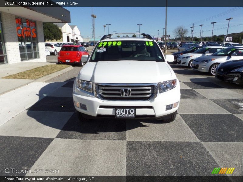 White / Gray 2013 Honda Ridgeline RTL