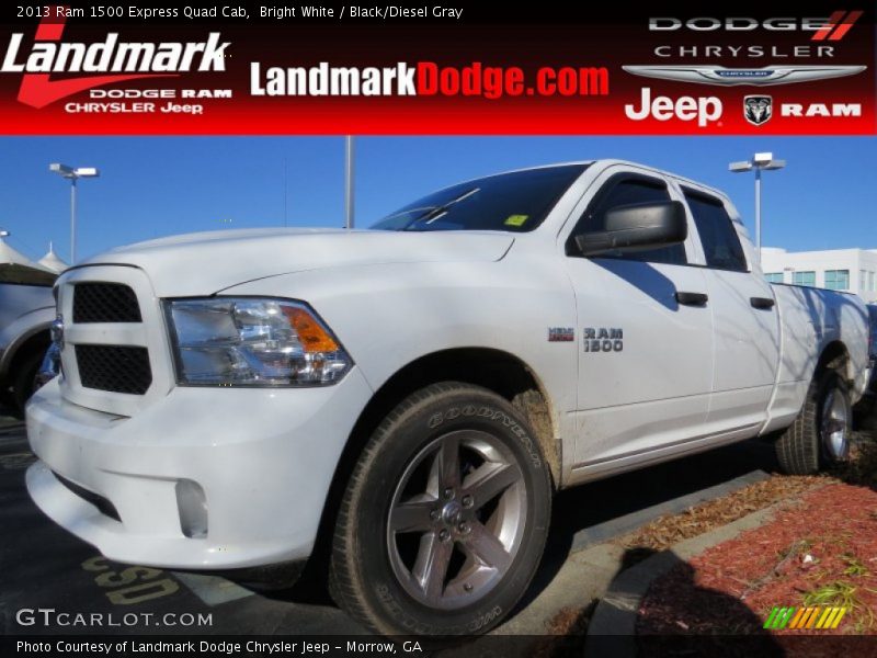 Bright White / Black/Diesel Gray 2013 Ram 1500 Express Quad Cab