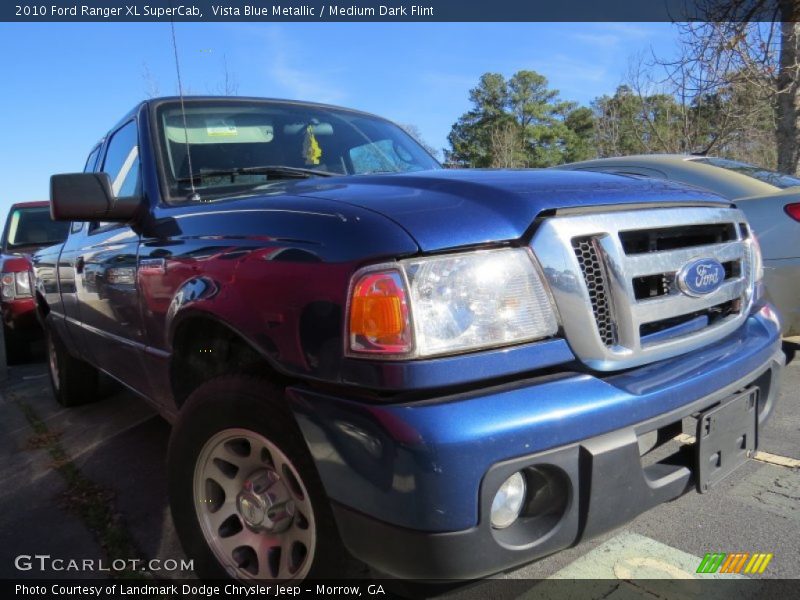 Vista Blue Metallic / Medium Dark Flint 2010 Ford Ranger XL SuperCab