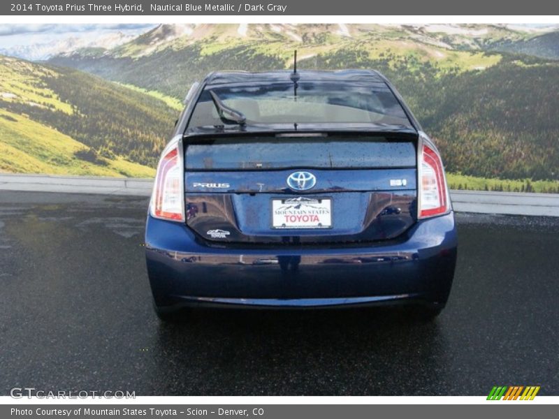 Nautical Blue Metallic / Dark Gray 2014 Toyota Prius Three Hybrid