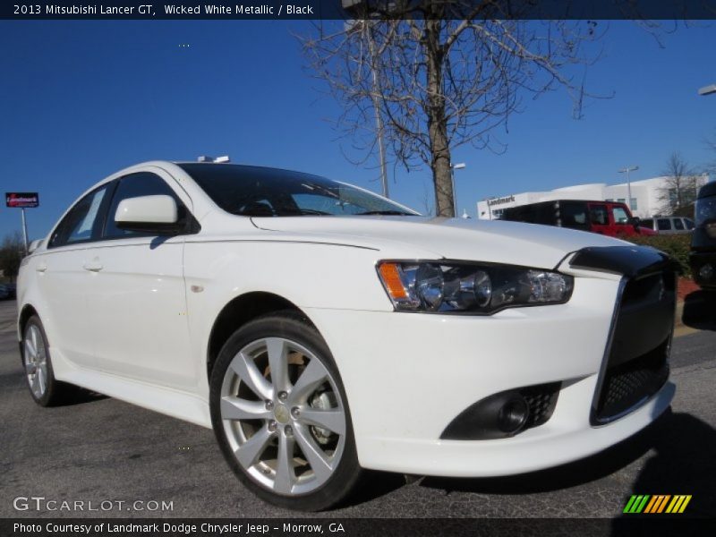 Wicked White Metallic / Black 2013 Mitsubishi Lancer GT