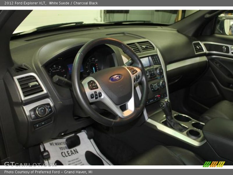 White Suede / Charcoal Black 2012 Ford Explorer XLT