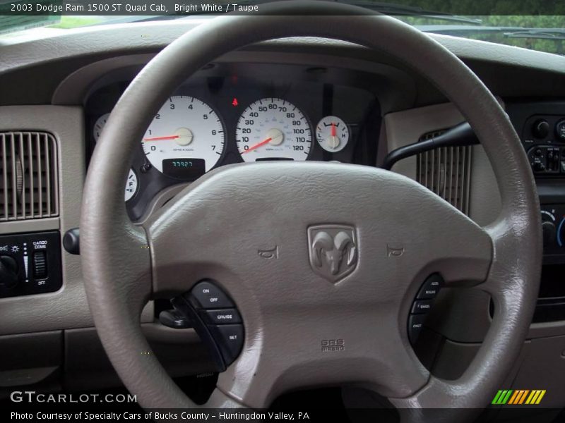 Bright White / Taupe 2003 Dodge Ram 1500 ST Quad Cab