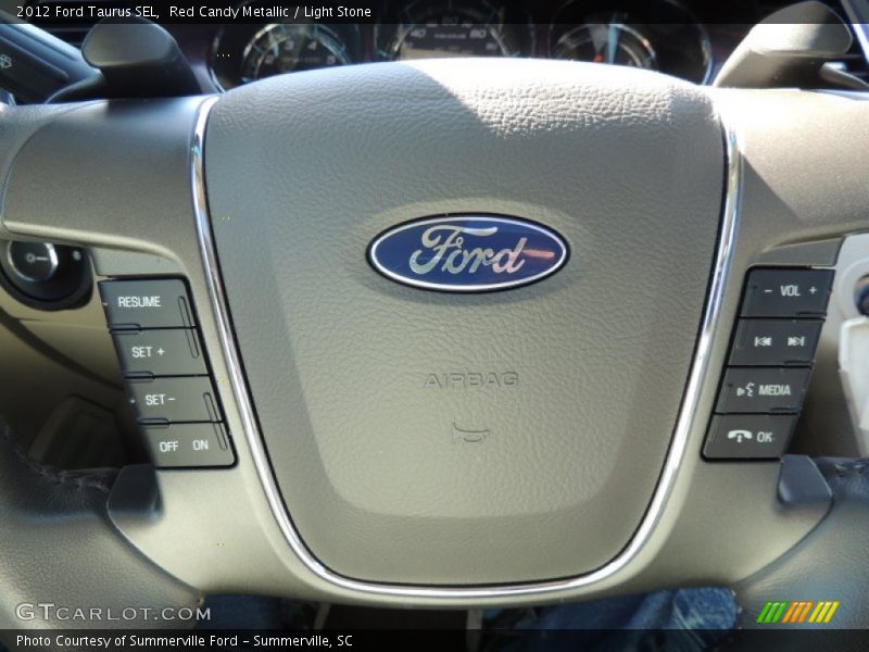 Red Candy Metallic / Light Stone 2012 Ford Taurus SEL