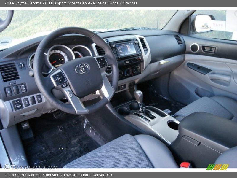 Super White / Graphite 2014 Toyota Tacoma V6 TRD Sport Access Cab 4x4