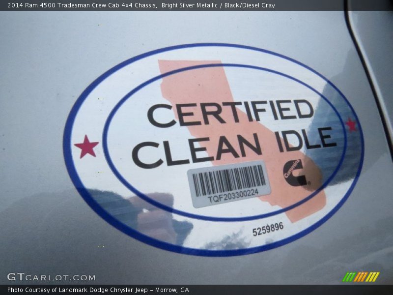 Bright Silver Metallic / Black/Diesel Gray 2014 Ram 4500 Tradesman Crew Cab 4x4 Chassis