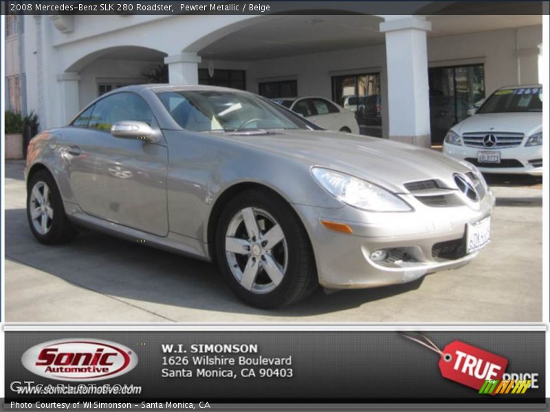 Pewter Metallic / Beige 2008 Mercedes-Benz SLK 280 Roadster