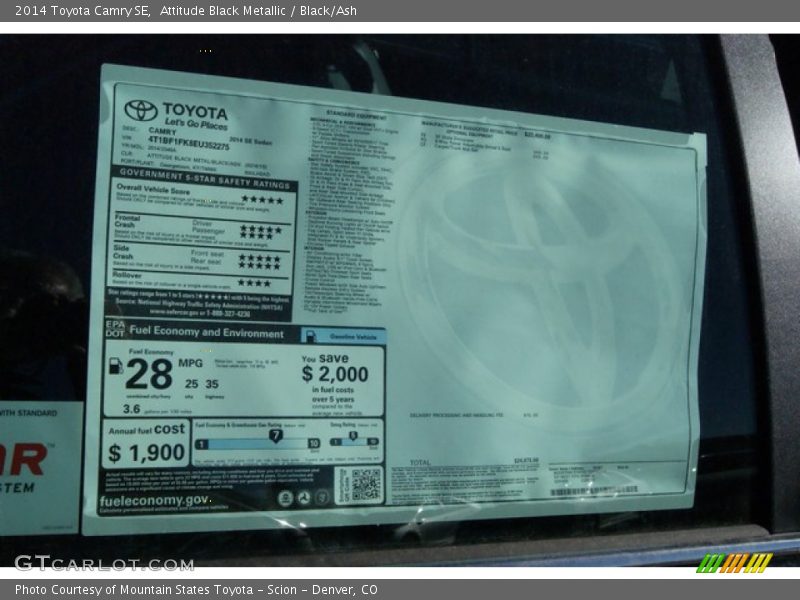 Attitude Black Metallic / Black/Ash 2014 Toyota Camry SE