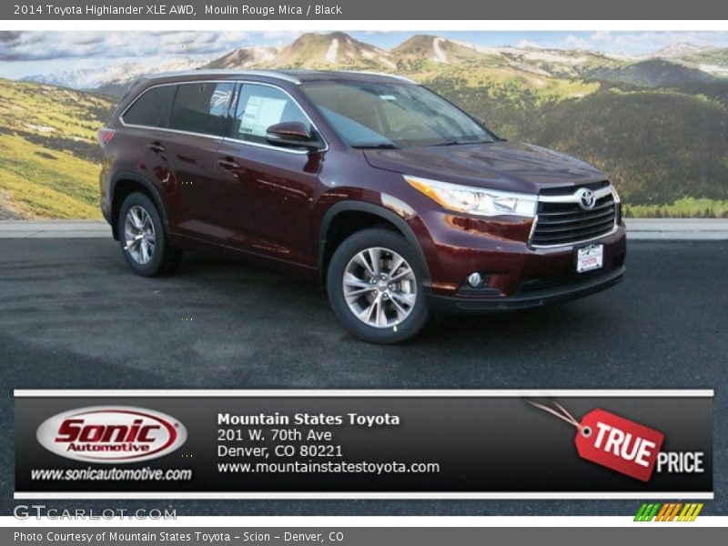 Moulin Rouge Mica / Black 2014 Toyota Highlander XLE AWD