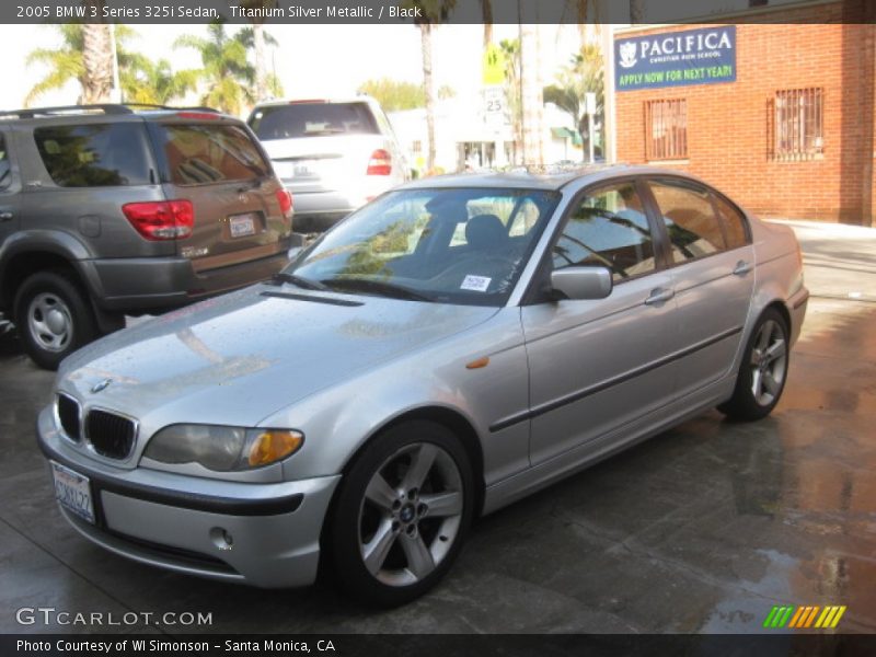 Titanium Silver Metallic / Black 2005 BMW 3 Series 325i Sedan