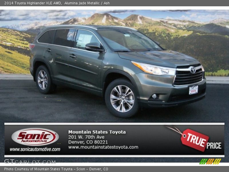Alumina Jade Metallic / Ash 2014 Toyota Highlander XLE AWD