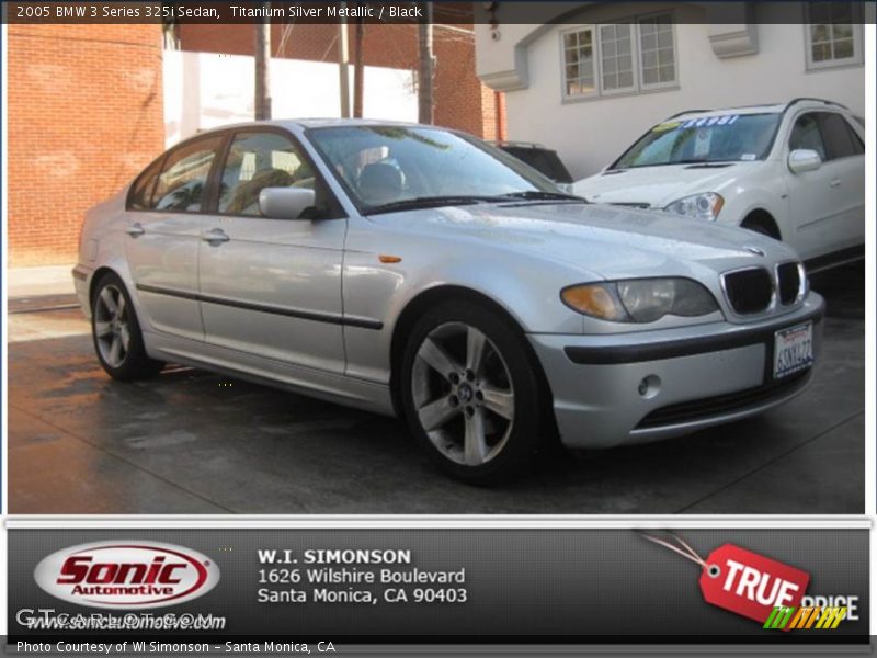 Titanium Silver Metallic / Black 2005 BMW 3 Series 325i Sedan