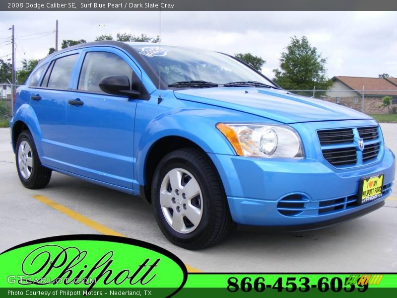 Surf Blue Pearl / Dark Slate Gray 2008 Dodge Caliber SE