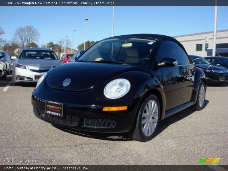 Black / Cream Beige 2008 Volkswagen New Beetle SE Convertible