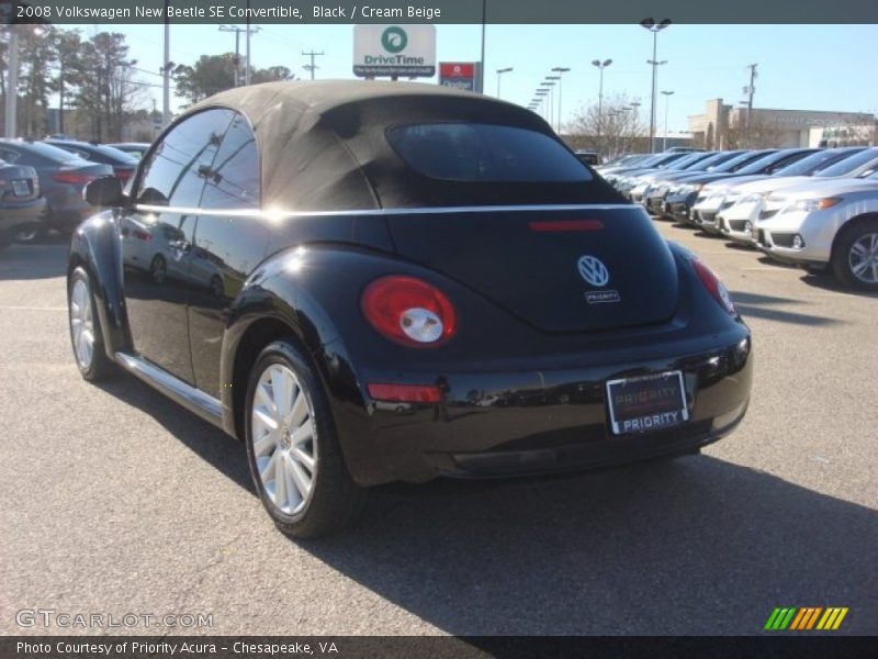 Black / Cream Beige 2008 Volkswagen New Beetle SE Convertible