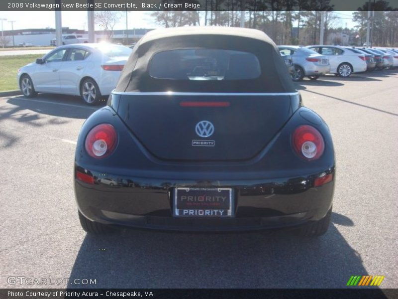 Black / Cream Beige 2008 Volkswagen New Beetle SE Convertible