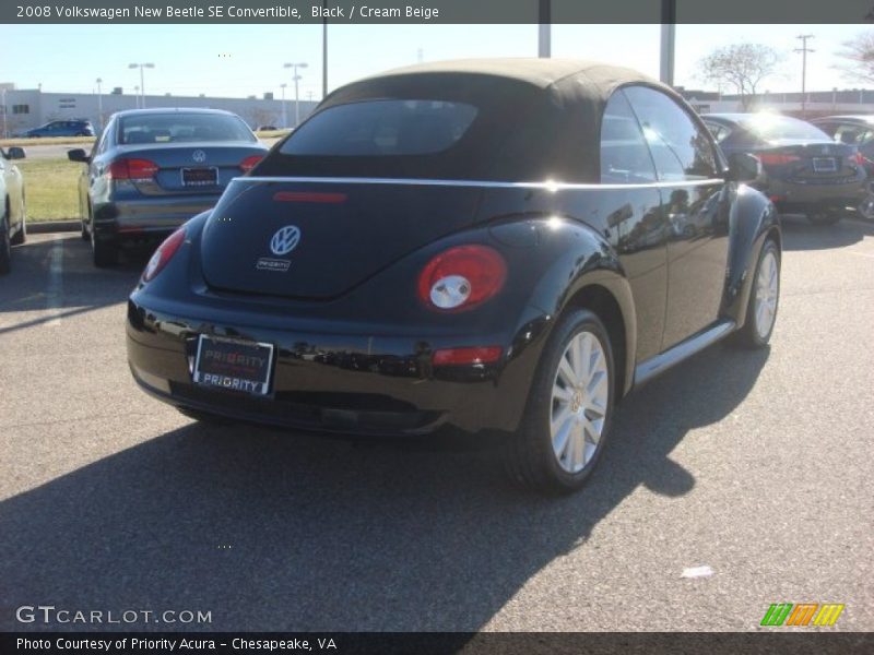 Black / Cream Beige 2008 Volkswagen New Beetle SE Convertible
