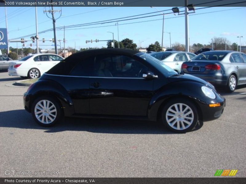Black / Cream Beige 2008 Volkswagen New Beetle SE Convertible