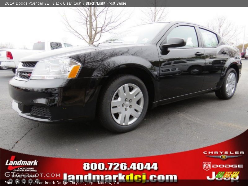 Black Clear Coat / Black/Light Frost Beige 2014 Dodge Avenger SE