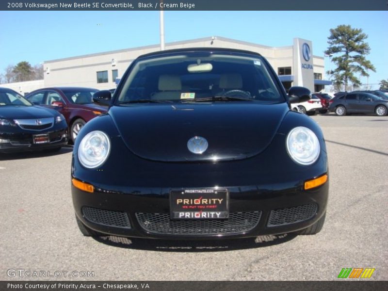 Black / Cream Beige 2008 Volkswagen New Beetle SE Convertible