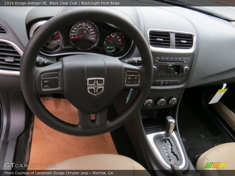 Black Clear Coat / Black/Light Frost Beige 2014 Dodge Avenger SE