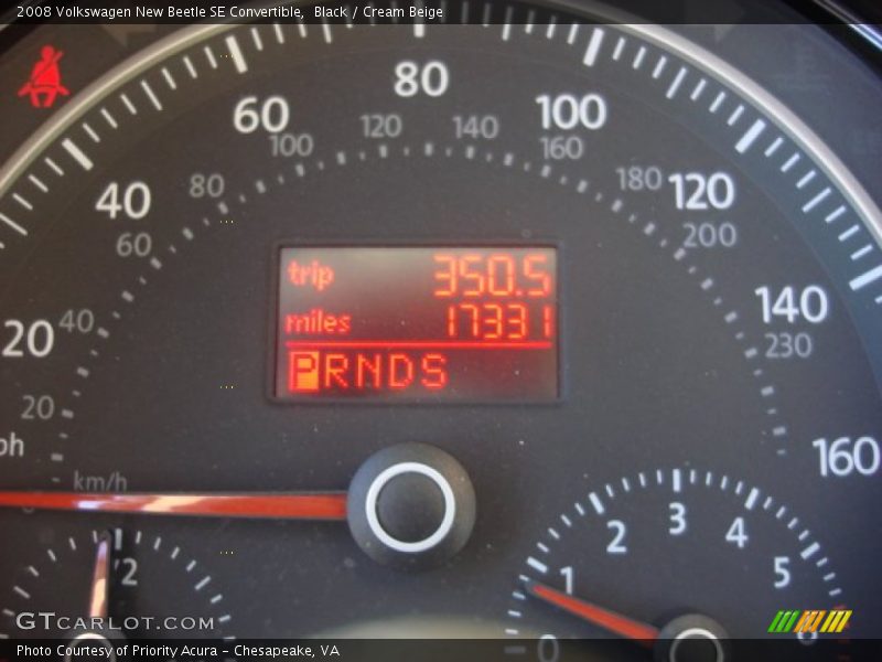 Black / Cream Beige 2008 Volkswagen New Beetle SE Convertible