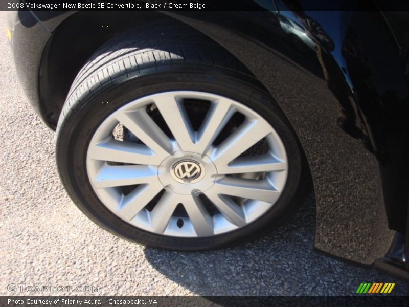 Black / Cream Beige 2008 Volkswagen New Beetle SE Convertible