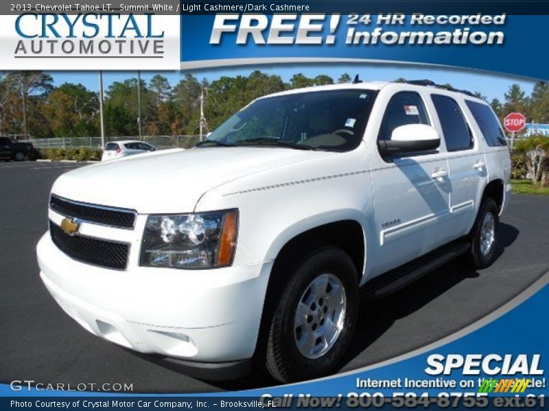 Summit White / Light Cashmere/Dark Cashmere 2013 Chevrolet Tahoe LT