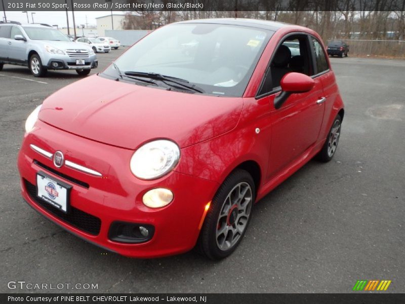 Rosso (Red) / Sport Nero/Nero (Black/Black) 2013 Fiat 500 Sport