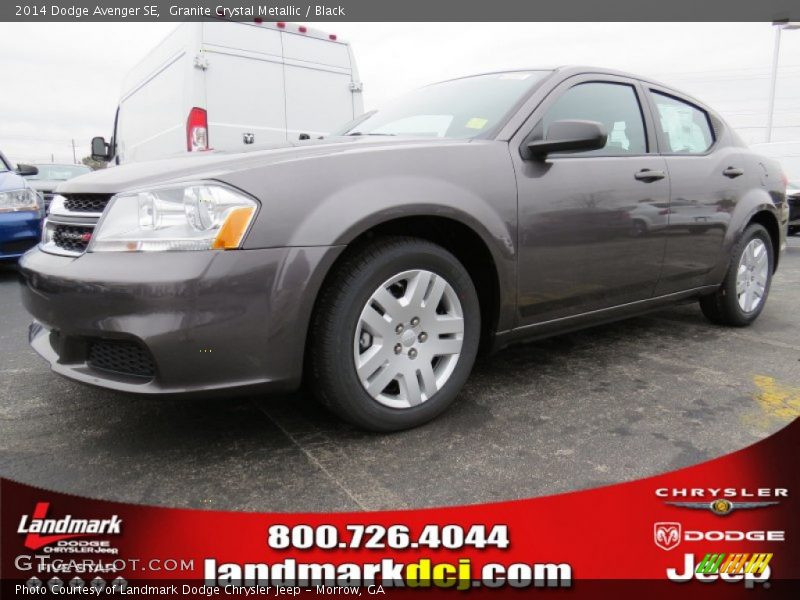 Granite Crystal Metallic / Black 2014 Dodge Avenger SE