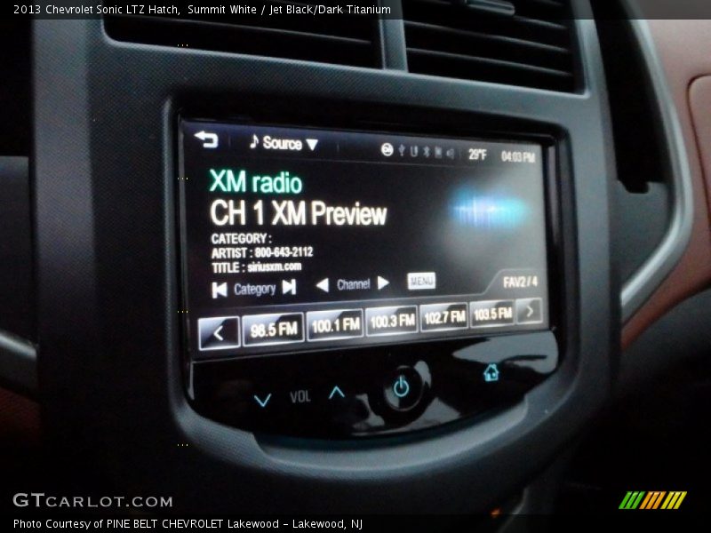 Summit White / Jet Black/Dark Titanium 2013 Chevrolet Sonic LTZ Hatch