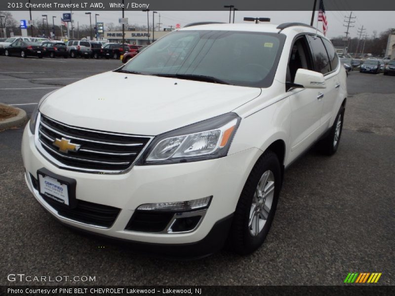 White / Ebony 2013 Chevrolet Traverse LT AWD