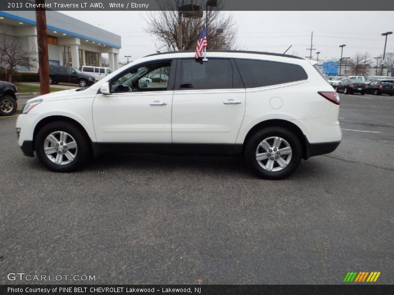 White / Ebony 2013 Chevrolet Traverse LT AWD