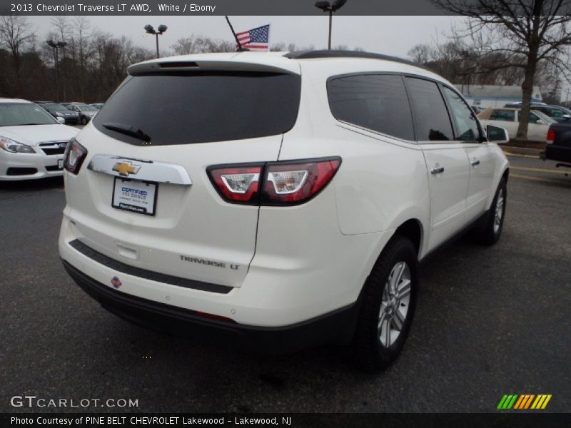 White / Ebony 2013 Chevrolet Traverse LT AWD