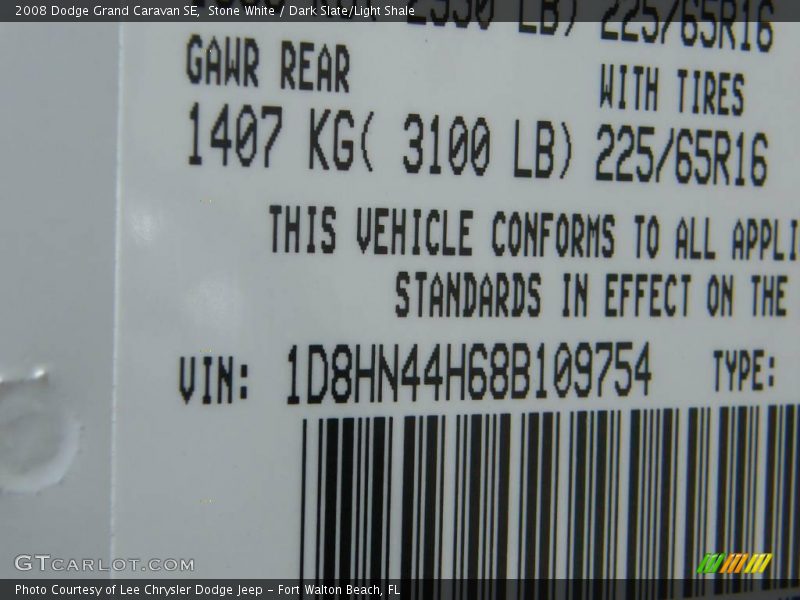 Stone White / Dark Slate/Light Shale 2008 Dodge Grand Caravan SE