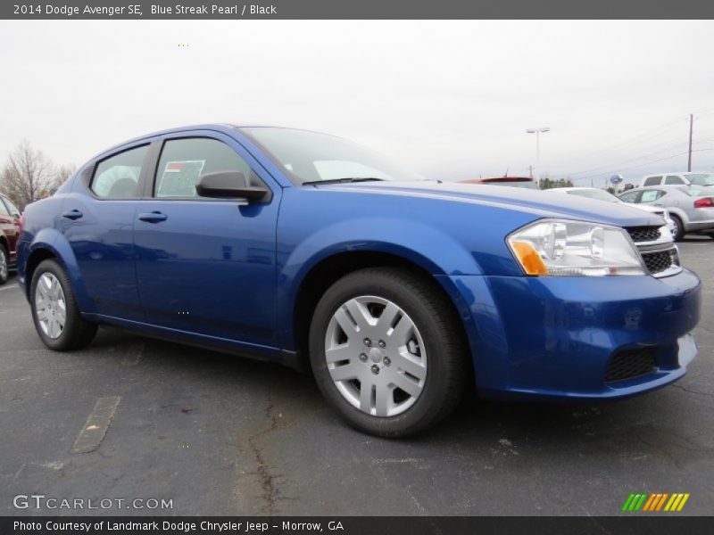 Blue Streak Pearl / Black 2014 Dodge Avenger SE