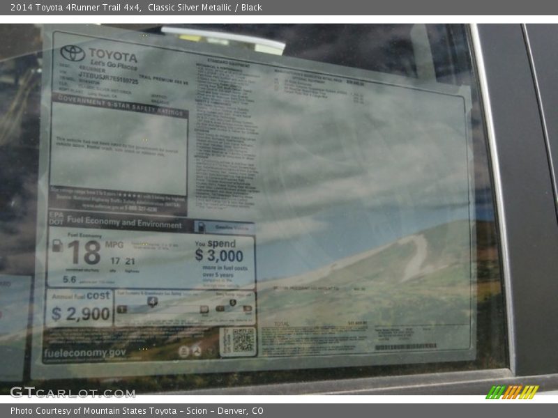 Classic Silver Metallic / Black 2014 Toyota 4Runner Trail 4x4