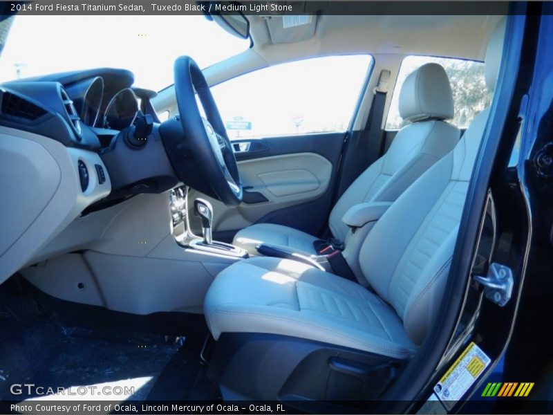 Tuxedo Black / Medium Light Stone 2014 Ford Fiesta Titanium Sedan