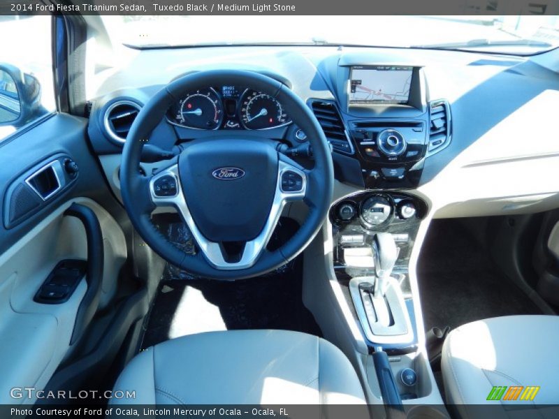 Tuxedo Black / Medium Light Stone 2014 Ford Fiesta Titanium Sedan