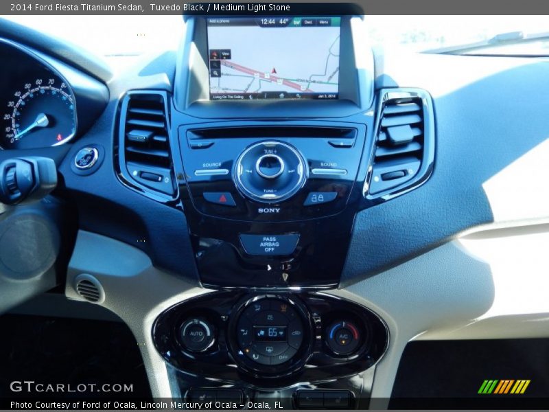 Tuxedo Black / Medium Light Stone 2014 Ford Fiesta Titanium Sedan