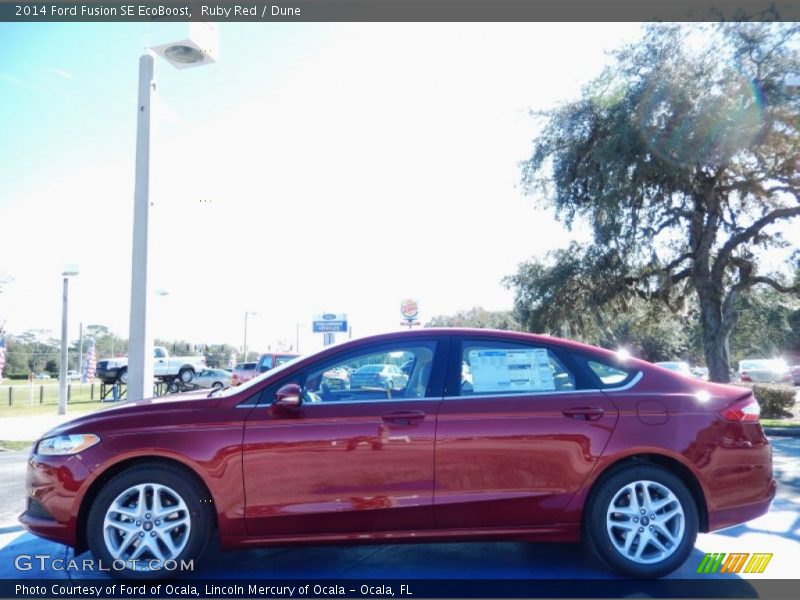 Ruby Red / Dune 2014 Ford Fusion SE EcoBoost