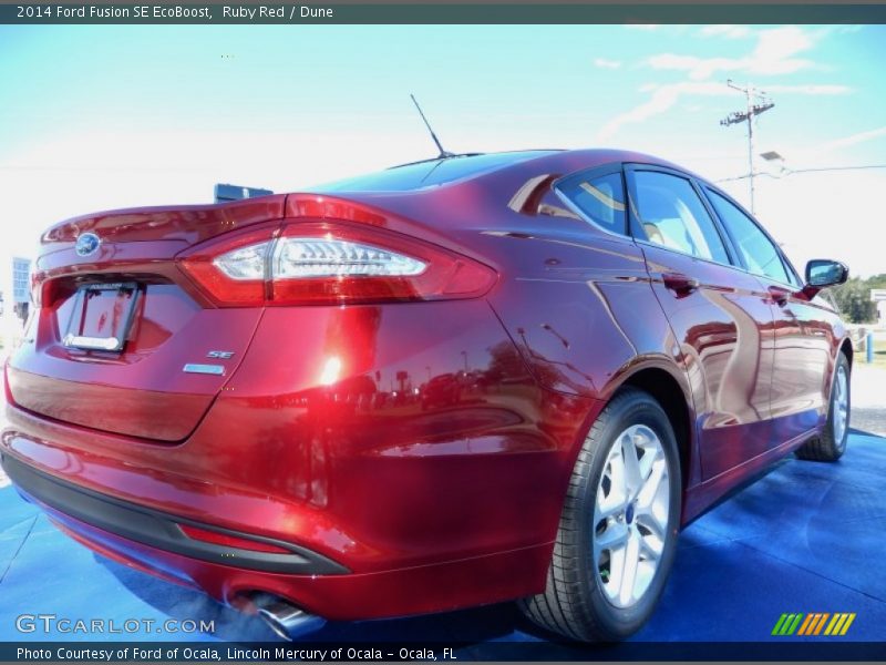 Ruby Red / Dune 2014 Ford Fusion SE EcoBoost