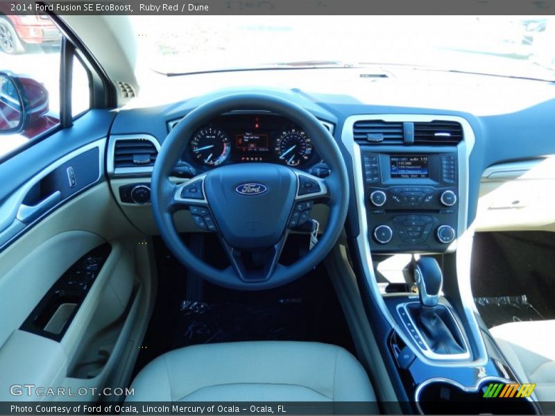 Ruby Red / Dune 2014 Ford Fusion SE EcoBoost