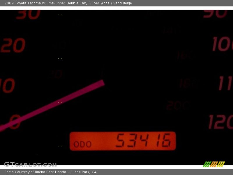Super White / Sand Beige 2009 Toyota Tacoma V6 PreRunner Double Cab