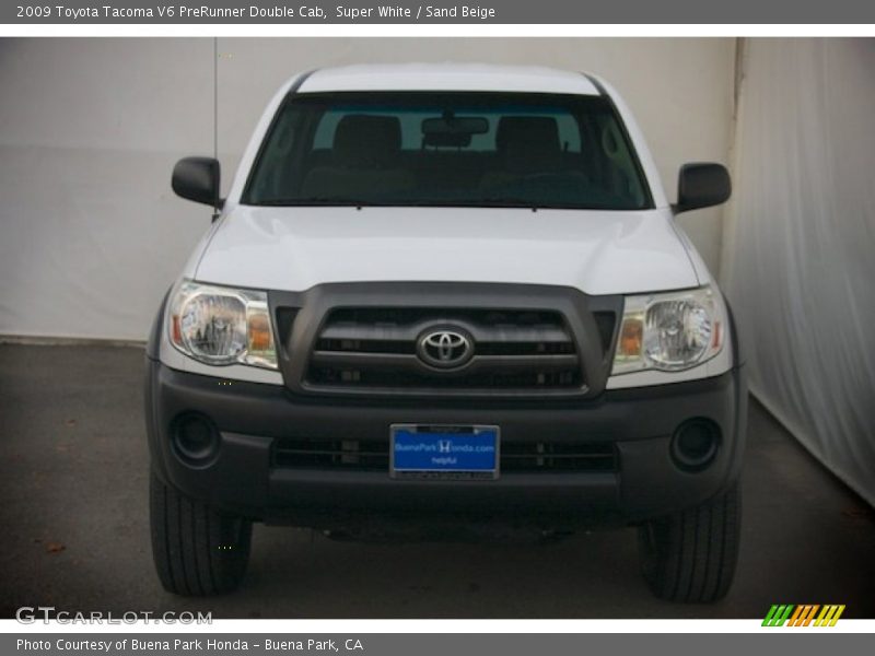 Super White / Sand Beige 2009 Toyota Tacoma V6 PreRunner Double Cab