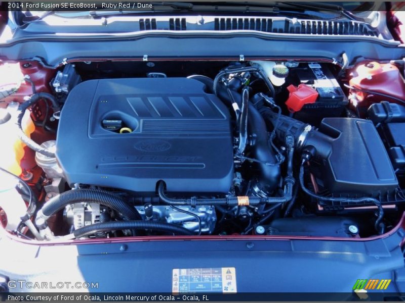 Ruby Red / Dune 2014 Ford Fusion SE EcoBoost