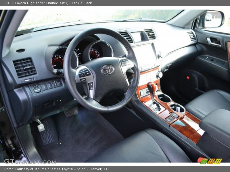 Black / Black 2012 Toyota Highlander Limited 4WD