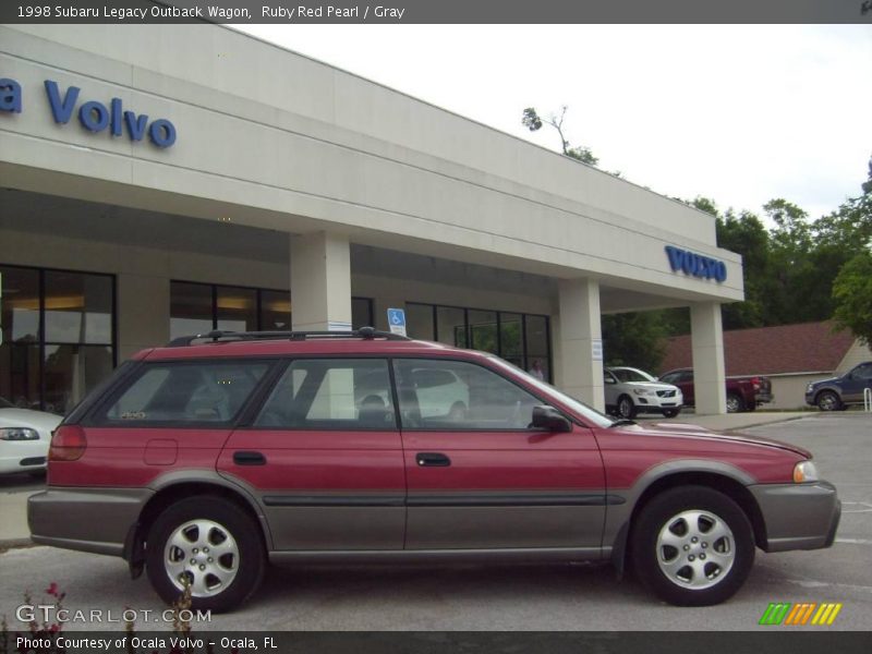 Ruby Red Pearl / Gray 1998 Subaru Legacy Outback Wagon
