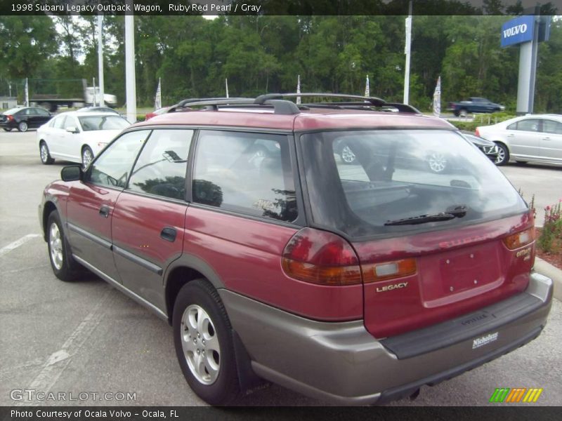 Ruby Red Pearl / Gray 1998 Subaru Legacy Outback Wagon